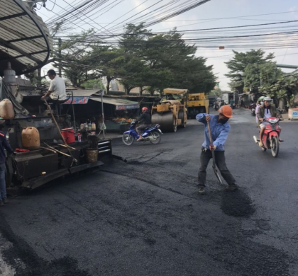 Thi công thảm nhựa nóng 